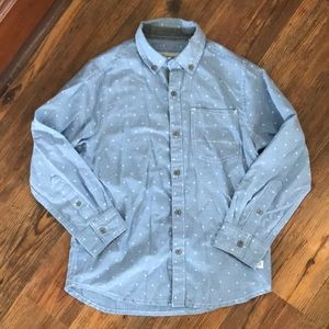 Boys Button Down Long Sleeve Blue Shirt